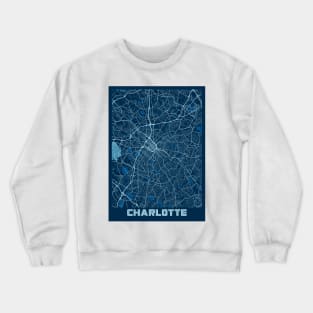 Charlotte - North Carolina Peace City Map Crewneck Sweatshirt